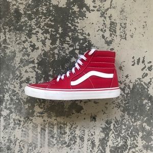 Vans Sk8-Hi Chili-Red Canvas Shoes Size 9.5
